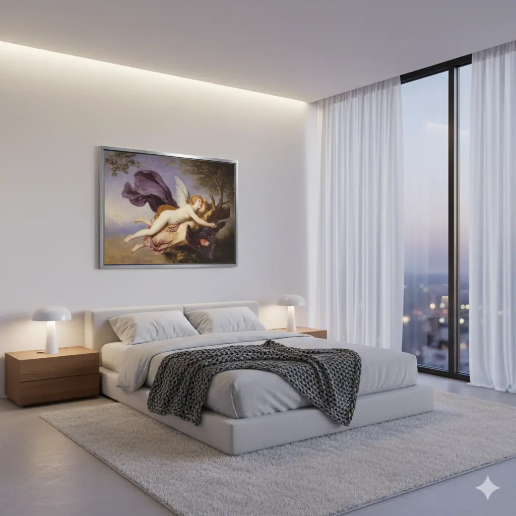 Madeline Shiny Silver Frame Oil Painting Reproduction | GFM Painting